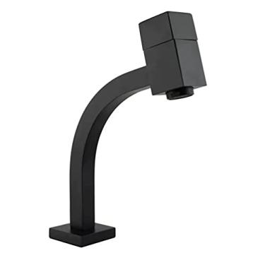 Imagem de Torneira Lavatório Luxo Quadrada 1/4 De Volta Baixa 45 ° BLACK