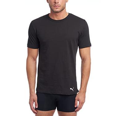 Imagem de Puma Pacote com 3 camisetas masculinas de gola redonda, Branco/cinza/preto, M