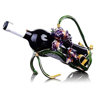 Imagem de Pkfinrd Estantes europeias de luxo Shanwei rack de vinho de alta qualidade para garrafas de vinho em ferro forjado para armário de vinho, ornamentos decorativos