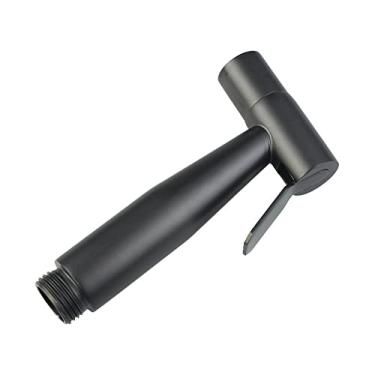 Imagem de Conjunto de bidê de banheiro de aço inoxidável preto com mangueira para parede de chuveiro ou vaso sanitário, preto