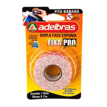 Imagem de Fita Dupla Face Espuma Adelbras 19mm com 02 Metros 