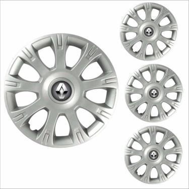 Imagem de Jogo Calota Aro 14 Sandero Logan 2009 à 2013 Renault + Emblema Resinado