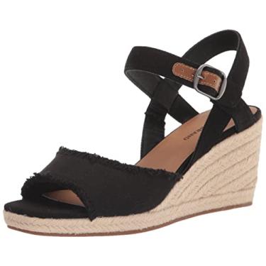 Imagem de Lucky Brand Sandália feminina Mindra Espadrille Wedge, Preto, 41