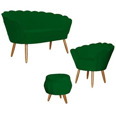 Imagem de Kit Pétala - Namoradeira, Poltrona e Puff Pétala Suede - Ds Estofados