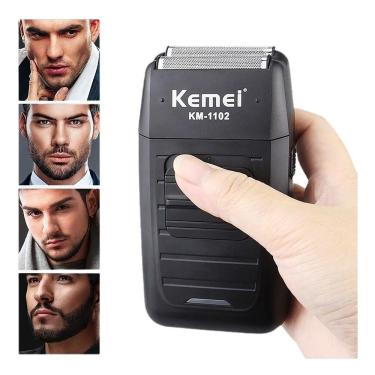Imagem de Barbeador Shaver Elétrico Sem Fio Kemei 2 Lâminas Km-1102