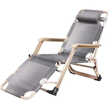 Imagem de KRASS Cadeira de lazer para casa cadeiras de pátio dobráveis ao ar livre cadeira de jardim para praia espreguiçadeira relaxante cadeiras reclináveis capacidade 200 kg, cinza, colecionador 88