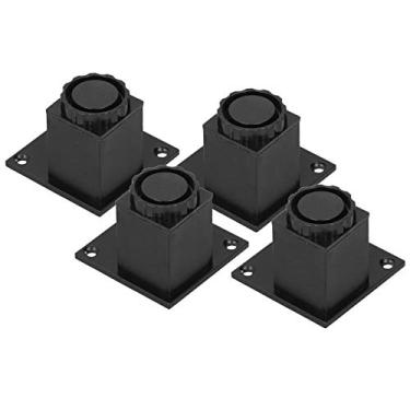Imagem de Perna de móveis, pé de suporte de sofá ajustável de liga de alumínio, 4 peças/conjunto de sofá Use ferragens para móveis para armário de sofá sofá(Pés quadrados de gabinete 60 mm-preto)