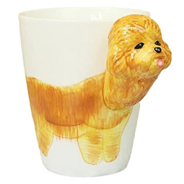 Imagem de Caneca de animal 3D Poodle Caneca 3D café engraçado porcelana desenho animado xícara de chá leite presente de aniversário escritório casa (macarrão)