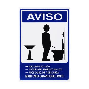 Imagem de Placa De Sinalização Mantenha O Banheiro Limpo Masculino 15x20 Acesso - S-232 F9e