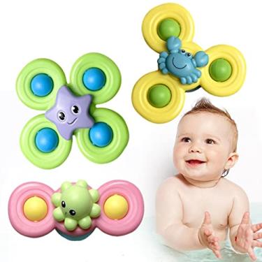 Imagem de ventosa,Brinquedos do bebê Spinner com sucção - Brinquedos giratórios para crianças Brinquedos sensoriais Brinquedos educação infantil Brinquedo para banheira Brinquedos para Xianers