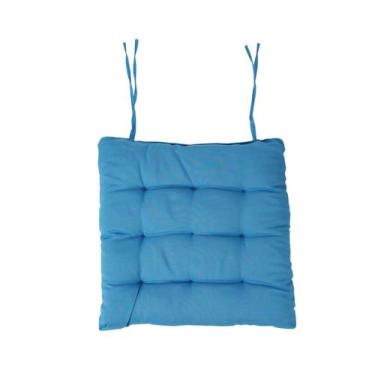 Imagem de Assento Almofada Decorativo Para Cadeira Futton 40X40 Cm Azul Turquesa