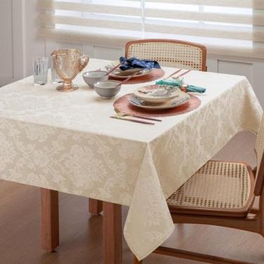 Imagem de Toalha De Mesa Jacquard  Retangular 6 Lugares Chique 2,20M X 1,40M - A