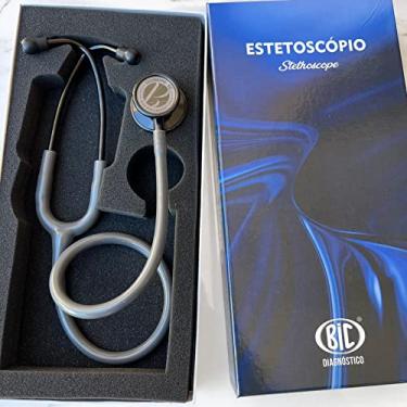 Imagem de Estetoscópio Bic Eternity III Cinza Black Excelente Ausculta - Ideal enfermagem e estudantes garantia de 5 anos