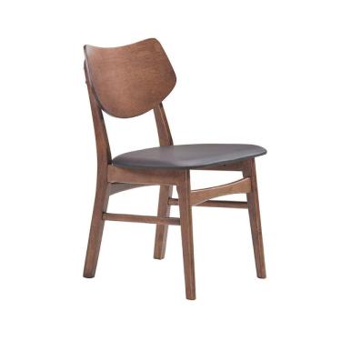 Imagem de Cadeira Madeira Maciça e PVC Edna Rivatti Nogueira/Preto