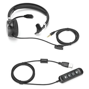 Imagem de Fone de ouvido comercial, fone de ouvido monoaural de 3,5 mm Jack rotativo ASP ajustável para negócios para escritório