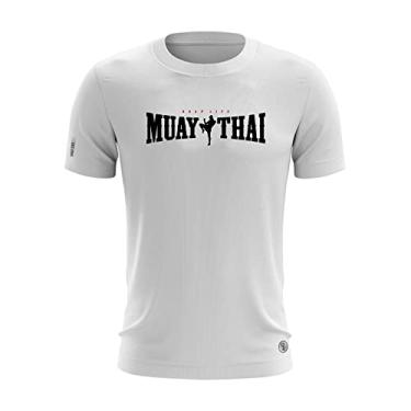 Imagem de Camiseta Artes Marciais Shap Life Muay Thai Academia Treino Cor:Branco;Tamanho:G