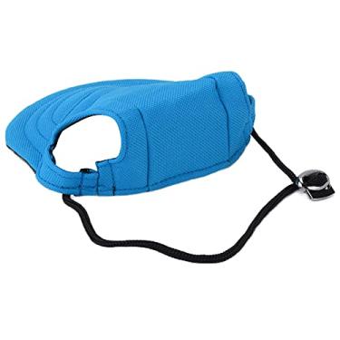 Imagem de Chapéu de sol para cachorro, proteção solar confortável durável bonito chapéu esportivo para animais de estimação com orifícios de orelha para uso externo (azul, G)
