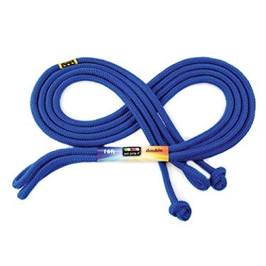 Imagem de Just Jump It Corda de pular única de 4,6 m para crianças, mulheres e homens - Equipamento de exercícios físicos para jovens ao ar livre - Acessórios de ginástica de comprimento duplo holandês - Azul
