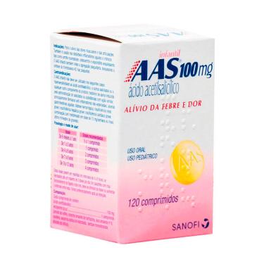 Imagem de AAS Ácido Acetilsalicílico 100mg Infantil 120 comprimidos 120 Comprimidos