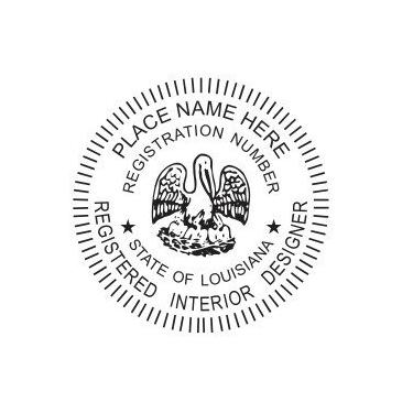 Imagem de Carimbo de borracha de designer de interiores registrado para o estado da Louisiana