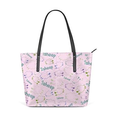 Imagem de Bolsa de ombro para mulheres, sacola de couro para compras, grande, trabalho, rosa, decoração, bolsas casuais