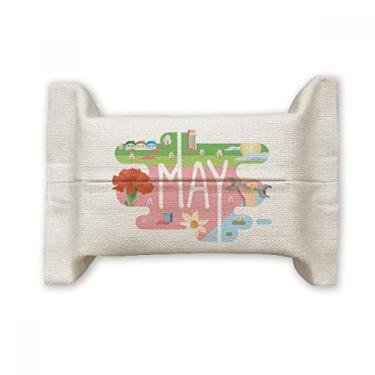 Imagem de Ilustração da temporada de maio de papel para lenços faciais, bolsa de linho de algodão