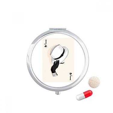 Imagem de Caixa de comprimidos com padrão de cartas de baralho Spade J