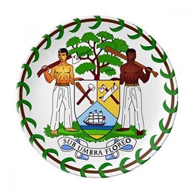 Imagem de Belize National Emblem Prato Decorativo de Porcelana Salver Prato de Jantar