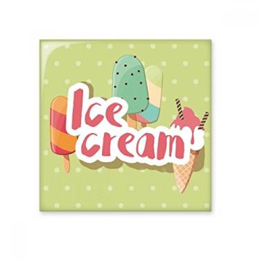 Imagem de Adesivo brilhante de azulejo de cerâmica com estampa de sorvete de picolé verde
