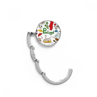 Imagem de Gancho de mesa com bandeira nacional de Portugal Landscap com fecho decorativo dobrável