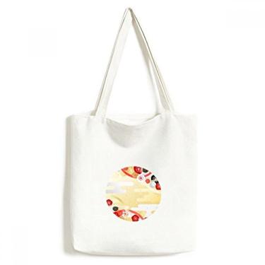 Imagem de Sakura Bolsa de compras com estampa geométrica de flores japonesas bolsa de compras casual