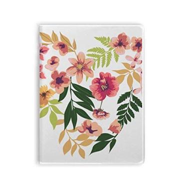 Imagem de Caderno de folhas de flores, desenho em aquarela, capa de goma Diário de capa macia