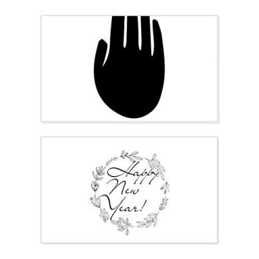Imagem de Gesture Black Outline Pattern New Year Festival Greeting Card Bless Message Gift