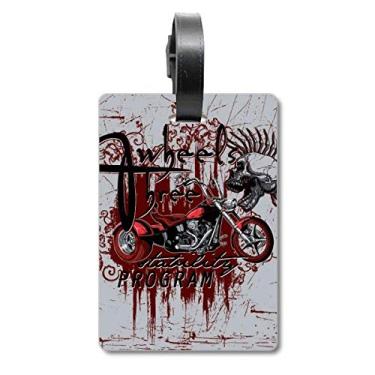 Imagem de Graffiti Street Culture Bloody Skeleton Bolsa de mala com etiqueta para cartão de bagagem