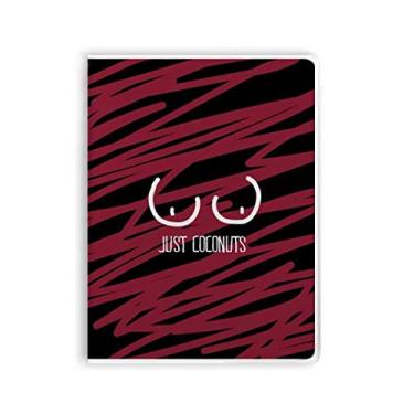 Imagem de Just Coconuts Caderno divertido desenho vermelho rosa capa de goma Diário capa macia