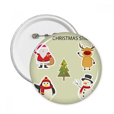 Imagem de Ilustração de festival de boneco de neve Merry Christmas Broches redondos Emblema Decoração de roupas Presente 5 peças