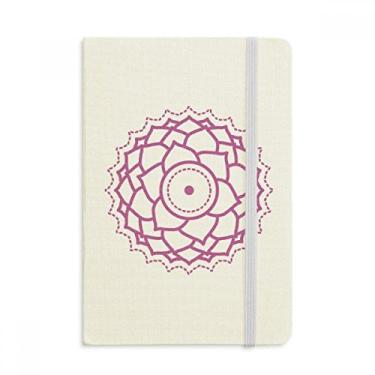 Imagem de Caderno geométrico com estampa de flores de totem, capa dura de tecido, diário clássico