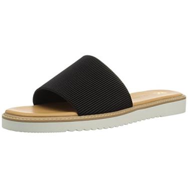 Imagem de BC Calçado feminino algodão doce sandália de lona de cano baixo, Preto, 35