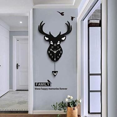 Imagem de Relógio de parede irregular decorativo analógico - operado por bateria, silencioso, sem tique-taque, relógio de parede elegante para sala de estar, quarto, cozinha, escritório, 19 pol.