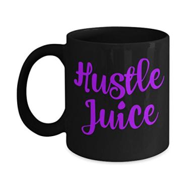 Imagem de Caneca de café Hustle Juice - Canecas de café engraçadas - Canecas de café de cerâmica de 325 ml - Canecas seguras para lava-louças e micro-ondas (preto)