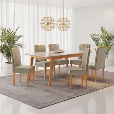 Imagem de Conjunto Sala De Jantar Mesa Elegance Com 6 Cadeiras Diamante Jolie Jc