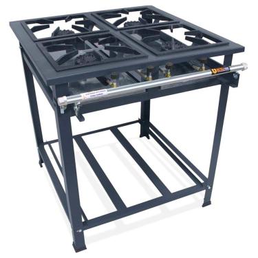 Imagem de Fogão Industrial 4 Bocas Alta Pressão P7 30x30cm MetalFour