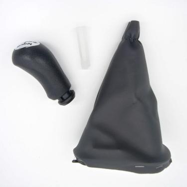Imagem de Kit Coifa C/ Manopla De Câmbio Para O Carro Renault Logan 2007-2013 / Stand 2007-2014 Preta C/ Base C/ Bola Preta C/Bucha Tampa Cromada
