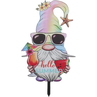 Imagem de LUOZZY Estaca de gnomo de verão, estaca de gnomo, de acrílico, para decoração de jardim, para uso interno e externo
