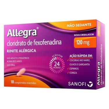 Imagem de Allegra 120mg 10 comprimidos revestidos SANOFI-AVENTIS