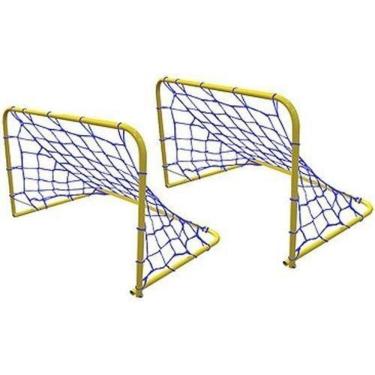 Imagem de Par Gol Futebol Praia Campo Mini Traves Redes - 55x78x54cm