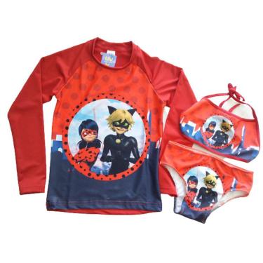 Imagem de Kit Biquini + Blusa de Proteção Personagens