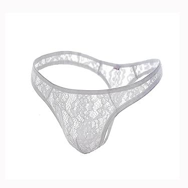 Imagem de SINMIUANIME Men's lace Anime Panties Three Point Underwear Sheer Mesh Bikini Briefs T-back G-string Panty Sexy (YS3White, XL)