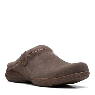 Imagem de Clarks Tamanco Roseville Echo feminino, Camurça cinza-escuro, 35