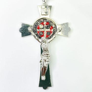 Imagem de Chaveiro crucifixo São Bento Prata